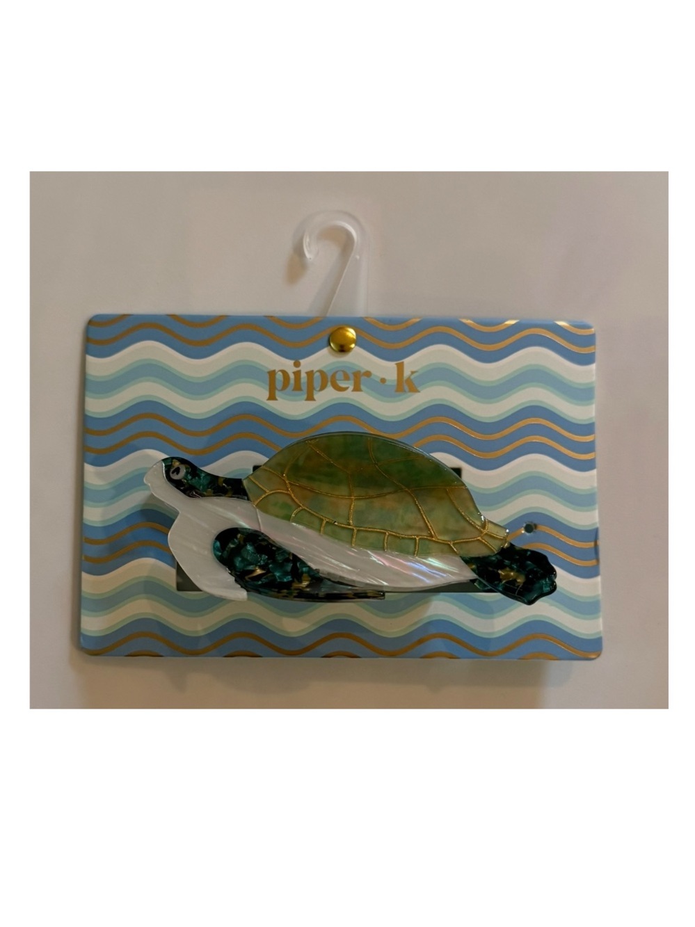 piper•k Green and Blue Turtle Hair Clip